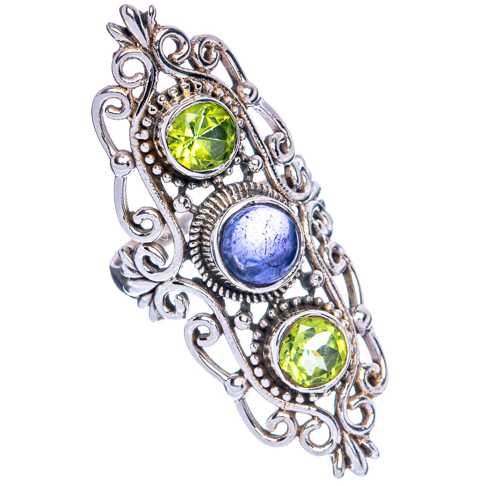Large Tanzanite, Peridot Ring Size 6.5 (925 Sterling Silver) R144504
