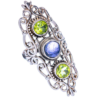 Large Tanzanite, Peridot Ring Size 6.5 (925 Sterling Silver) R144504