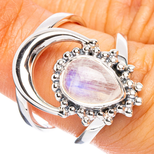 Rainbow Moonstone 925 Sterling Silver Premium Ring Size 6.75 (925 Sterling Silver) R6591