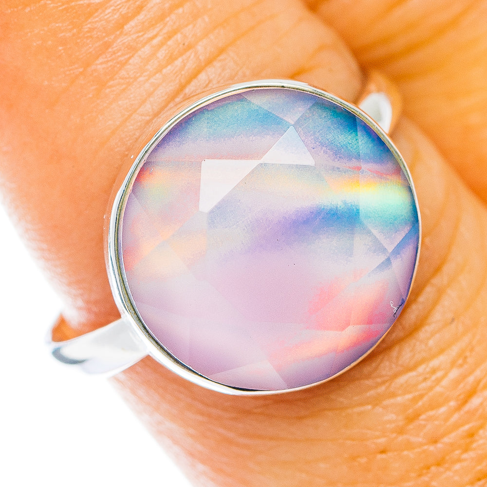 Aurora Opal Ring Size 9.5 (.925 Sterling Silver)