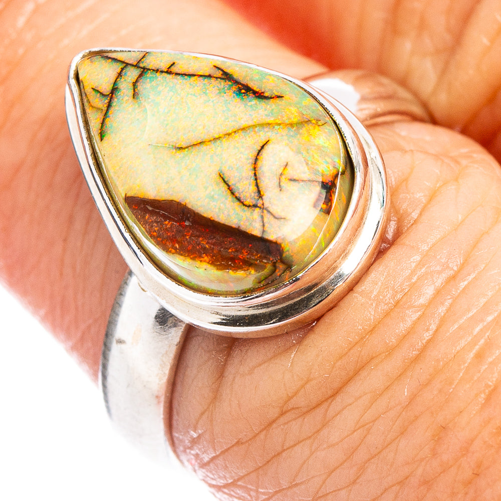 Rare Sterling Opal Ring Size 6.75 (.925 Sterling Silver)