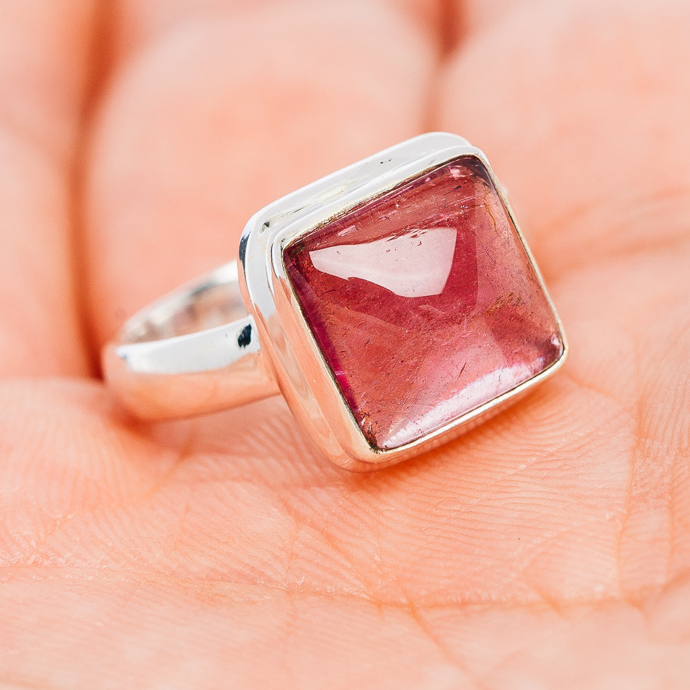 Premium Pink Tourmaline Ring Size 6 (.925 Sterling Silver)