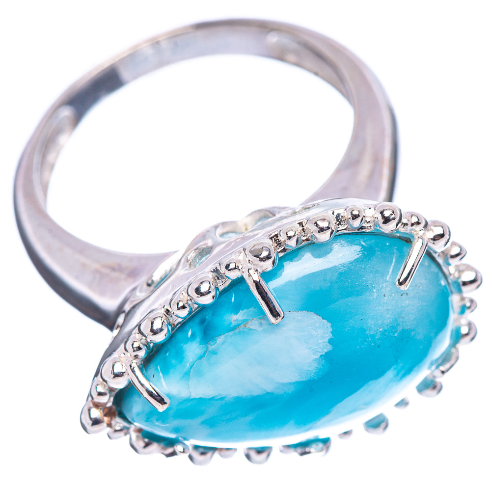 Premium Larimar Ring Size 7 (.925 Sterling Silver)