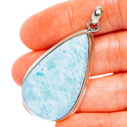 Larimar Pendant 2 1/8" (German Silver)