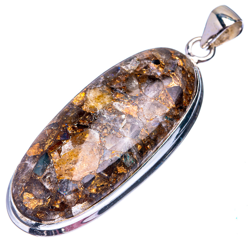 Copper Composite Labradorite Pendant 2 1/8" (925 Sterling Silver) P38839