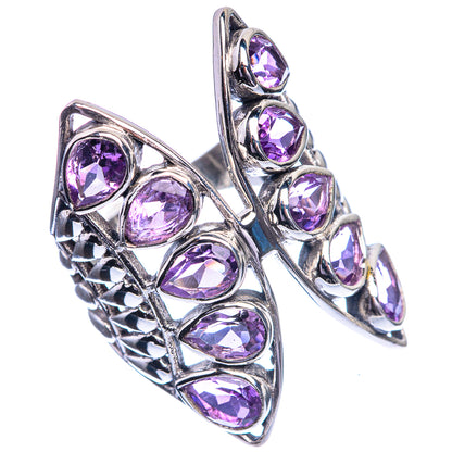 Large Faceted Amethyst 925 Sterling Silver Ring Size 8.25