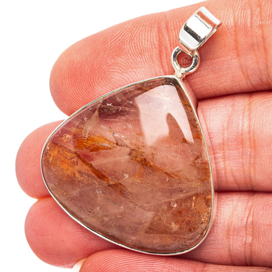 Hematite Quartz Pendant 1 3/4" (.925 Sterling Silver)