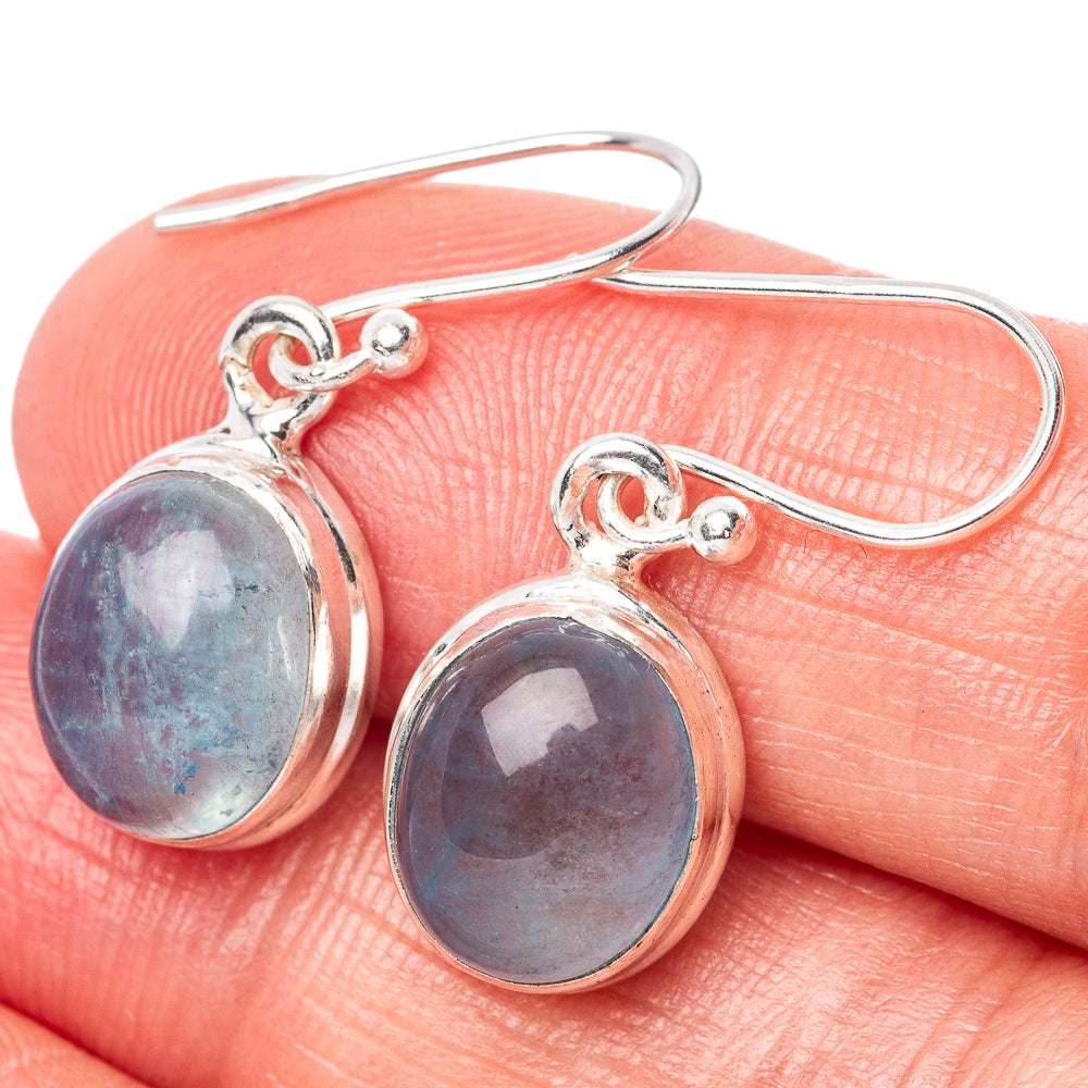 Aquamarine Earrings 1 1/8" (925 Sterling Silver) E1490