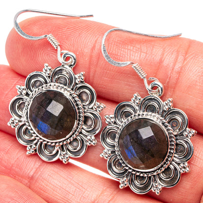 Premium Labradorite Earrings 1 5/8" (.925 Sterling Silver)