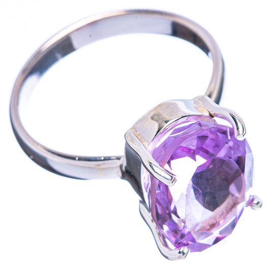 Faceted Amethyst Ring Size 7.75 (925 Sterling Silver) R4519