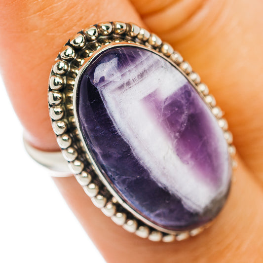 Chevron Amethyst Ring Size 8 (German Silver)