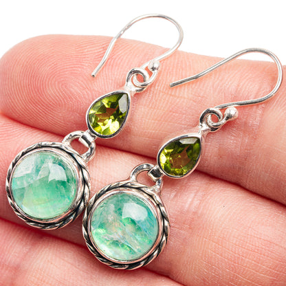 Green Moonstone, Peridot Earrings 1 1/2" (925 Sterling Silver) E432450