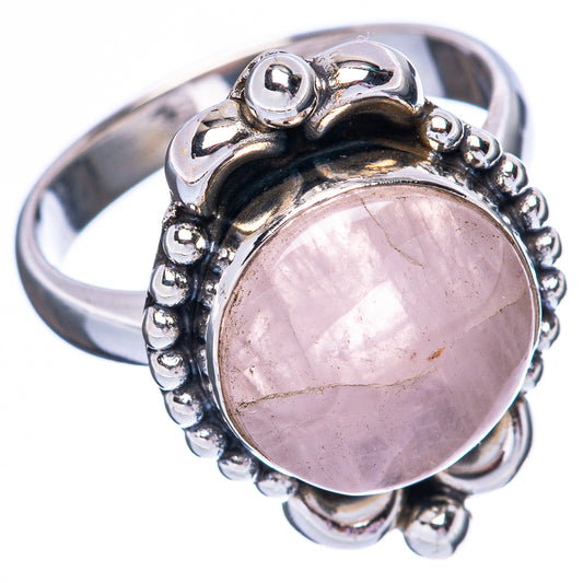 Rose Quartz 925 Sterling Silver Ring Size 8 (925 Sterling Silver) R3852