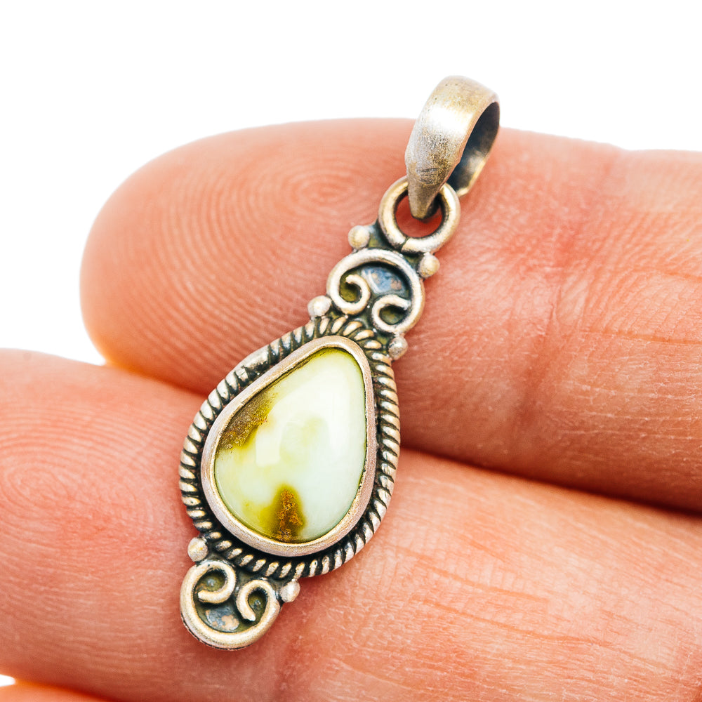 Southwestern Style Palomino Turquoise Pendant 1 1/8" (.925 Sterling Silver)