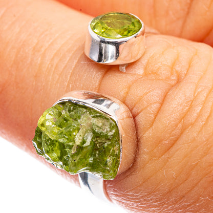Rough Peridot Dainty Ring Size 6 (925 Sterling Silver) R142527
