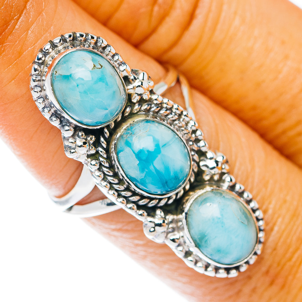 Larimar Ring Size 7.5 (.925 Sterling Silver)