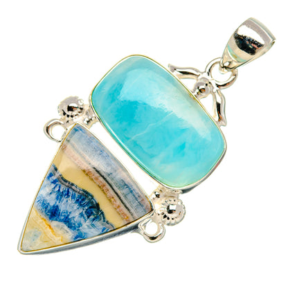 Blue Scheelite, Larimar Pendant 2" (925 Sterling Silver) PD38026