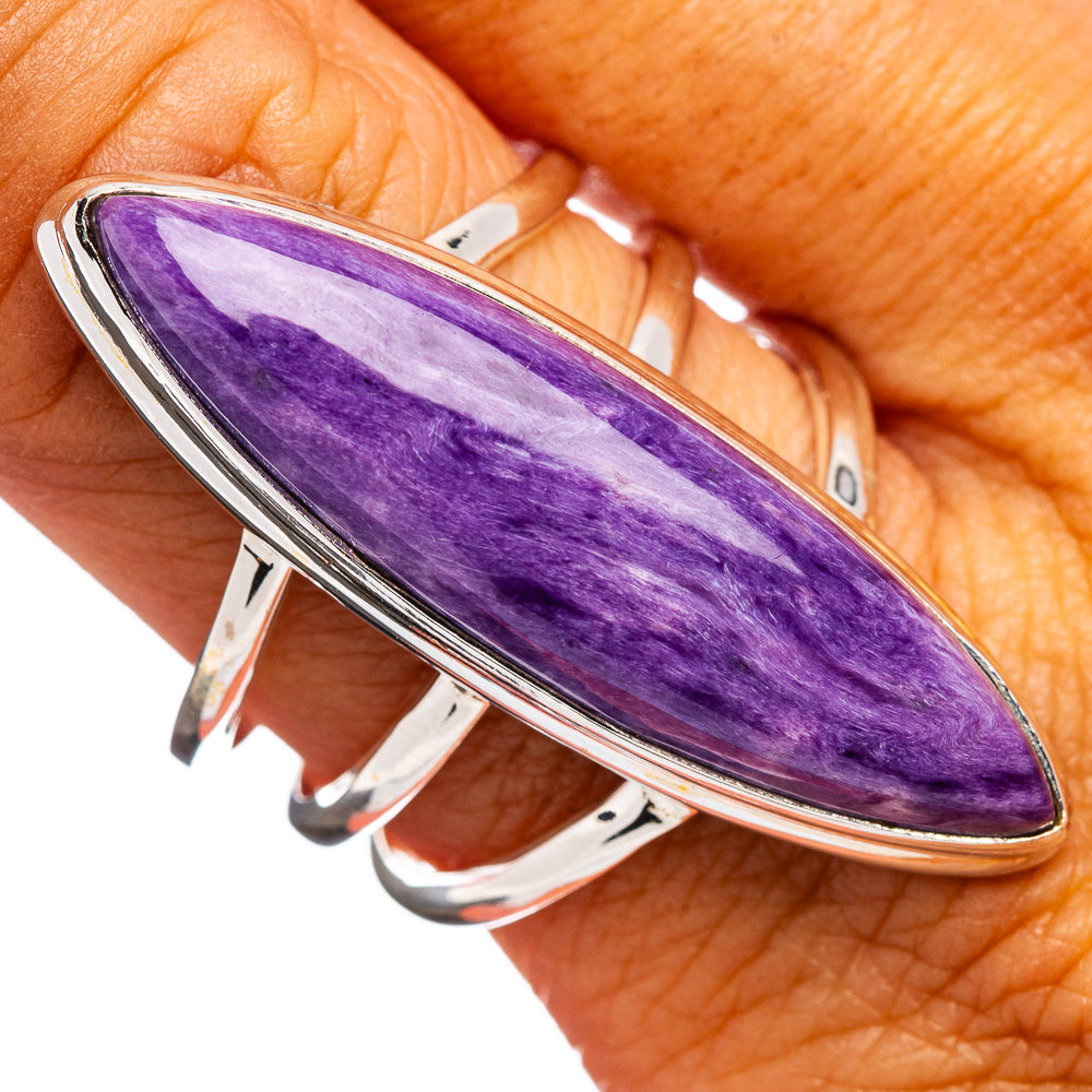 Premium Charoite Ring Size 10 (.925 Sterling Silver)