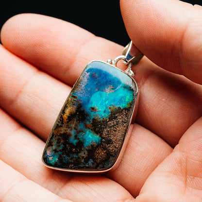 Premium Australian Boulder Opal Pendant 1 3/4" (.925 Sterling Silver)
