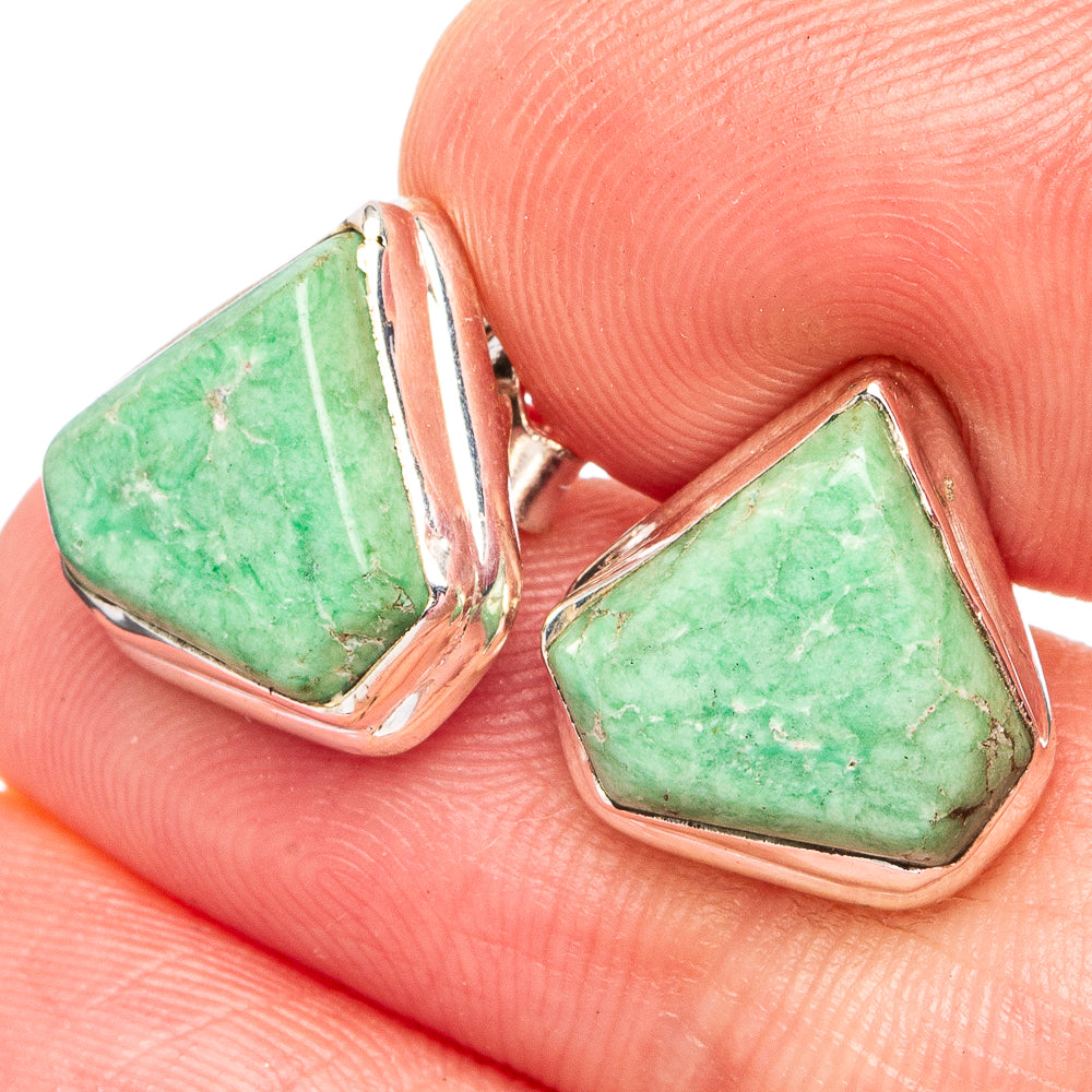 Variscite Earrings 1/2" (.925 Sterling Silver)