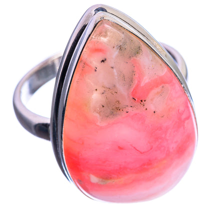 Large Pink Opal 925 Sterling Silver Ring Size 11