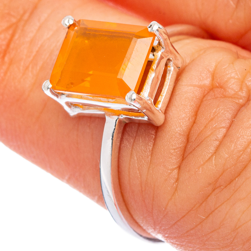 Rare Natural Ethiopian Orange Opal Ring Size 6.5 (925 Sterling Silver) R145556
