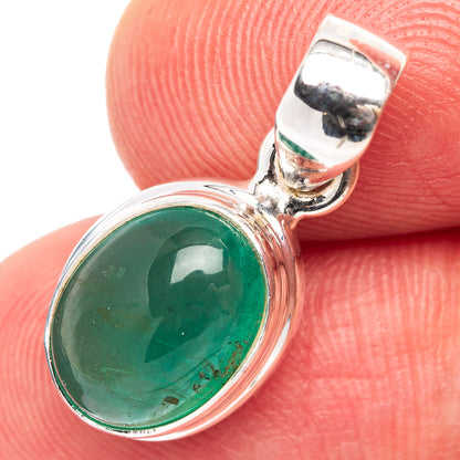 Rare Premium Zambian Emerald Pendant 7/8" (.925 Sterling Silver)