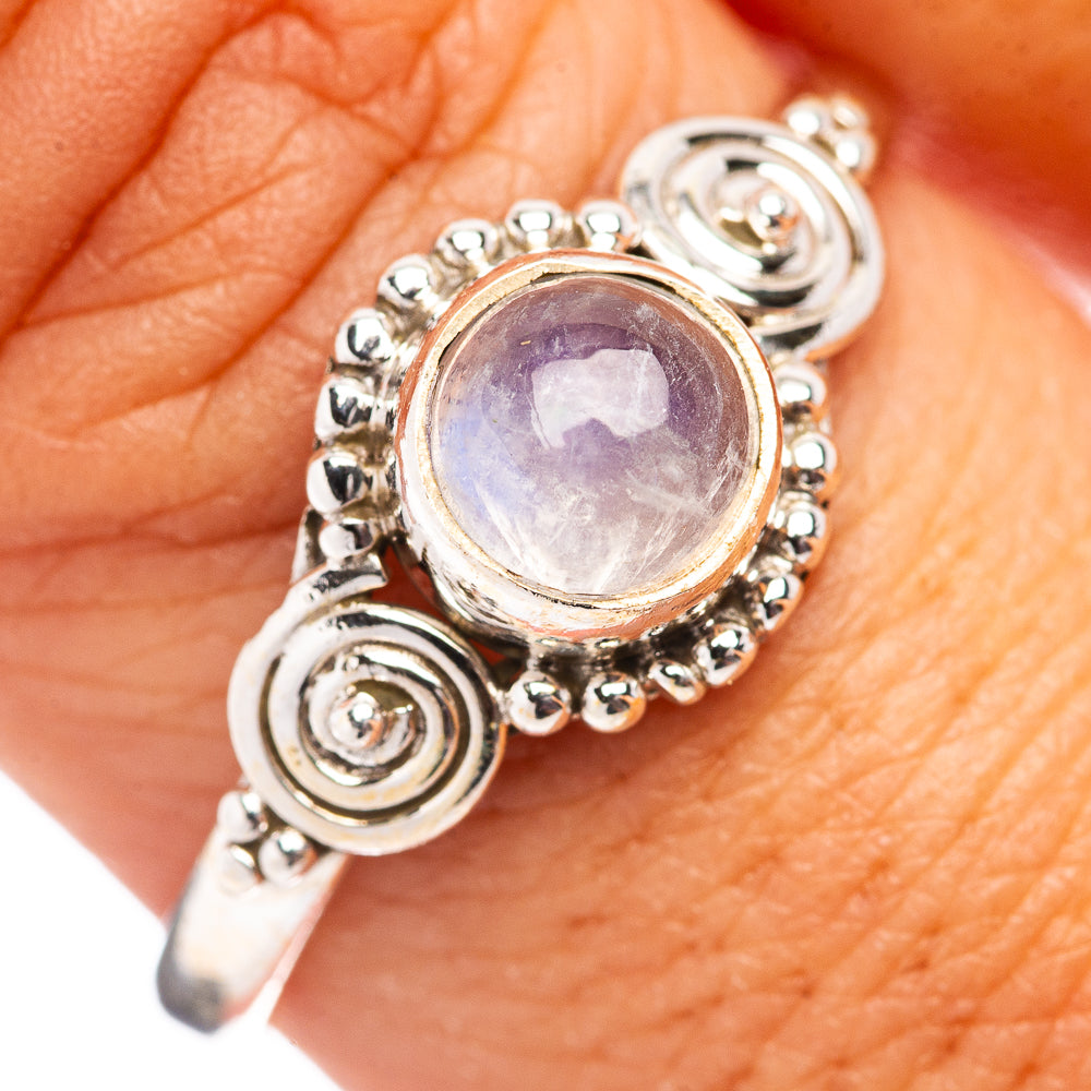 Dainty Rainbow Moonstone Ring Size 9.75 (.925 Sterling Silver)