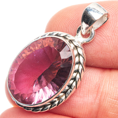 Faceted Color Change Alexandrite (Lab.) Pendant 1 1/4" (925 Sterling Silver) P39164