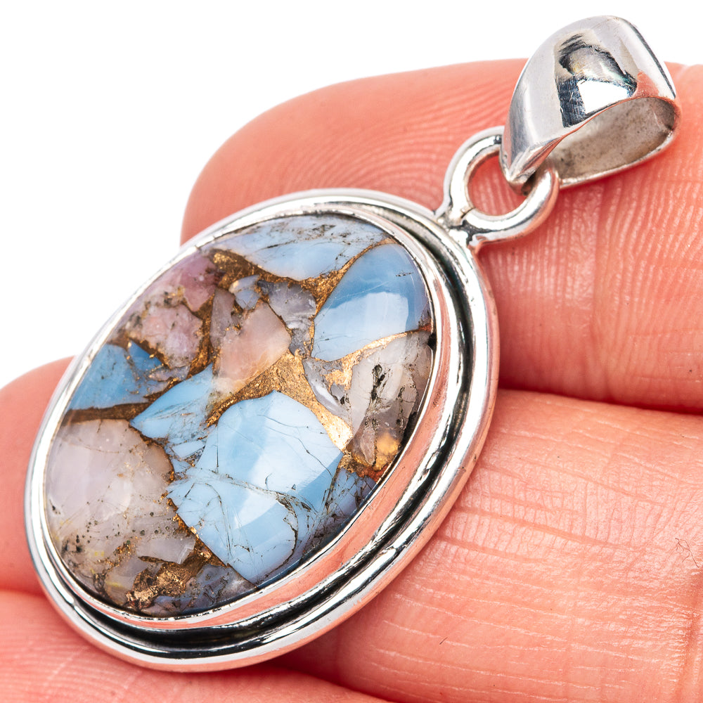 Pink Opal In Kyanite Pendant 1 3/8" (925 Sterling Silver) P42527