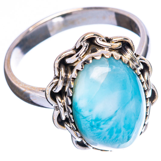Larimar Ring Size 7.25 (925 Sterling Silver) R4473