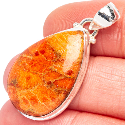 Sponge Coral Pendant 1 1/2" (925 Sterling Silver) P44012