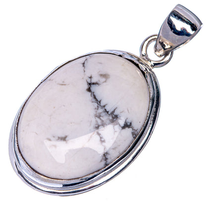 Howlite Pendant 1 3/8" (925 Sterling Silver) P40786