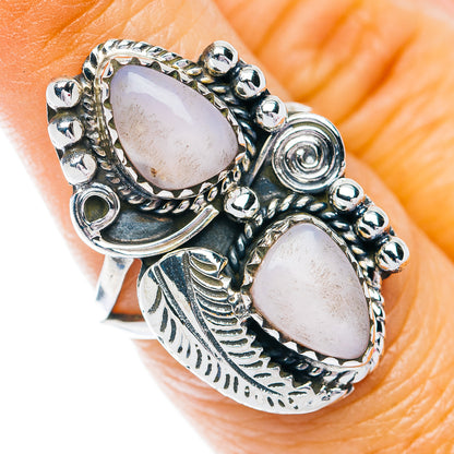 Southwestern Style Pink Opal Ring Size 6.75 (.925 Sterling Silver)