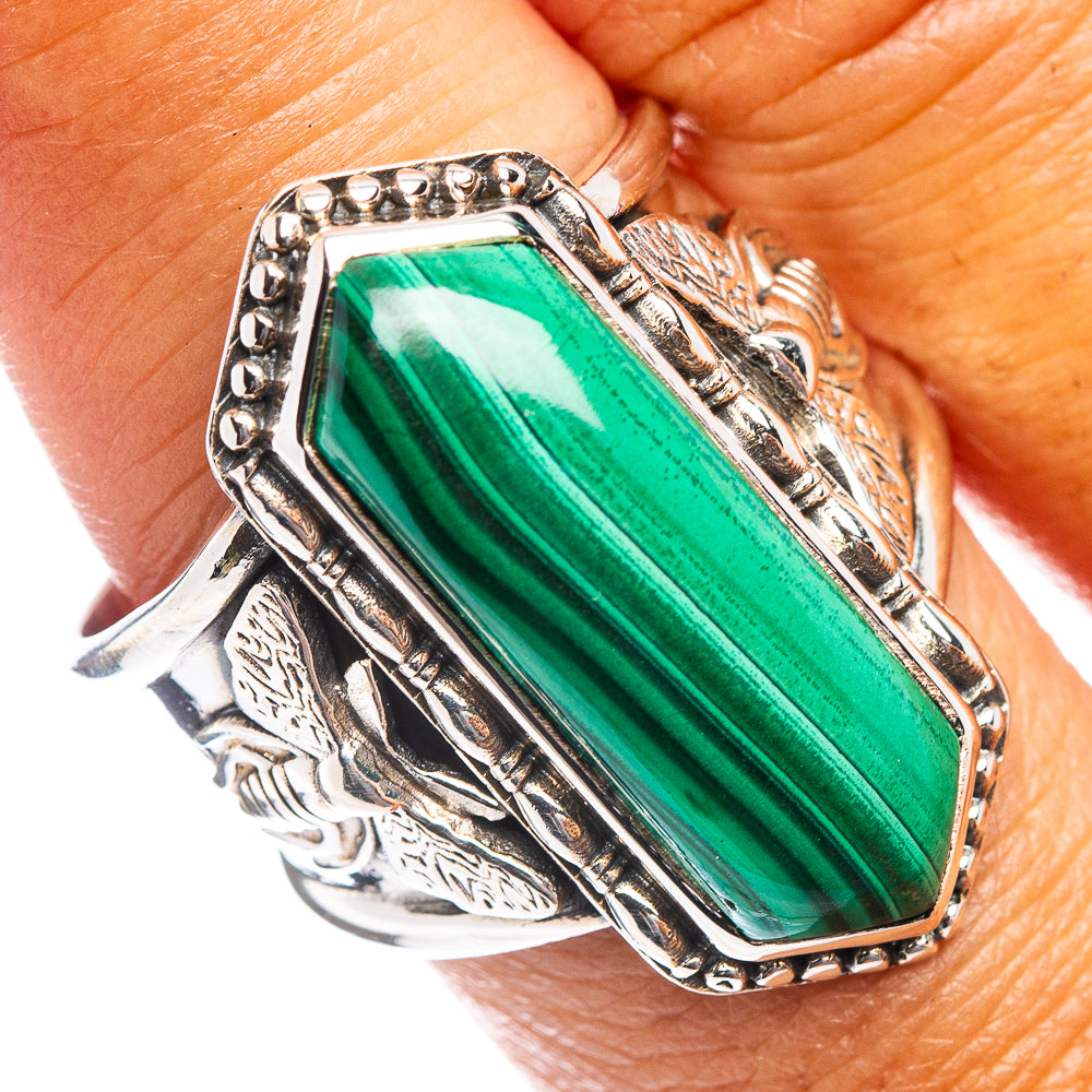 Premium Malachite Ring Size 9.25 (.925 Sterling Silver)