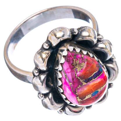 Pink Dahlia Mohave Turquoise Ring Size 7 (.925 Sterling Silver)