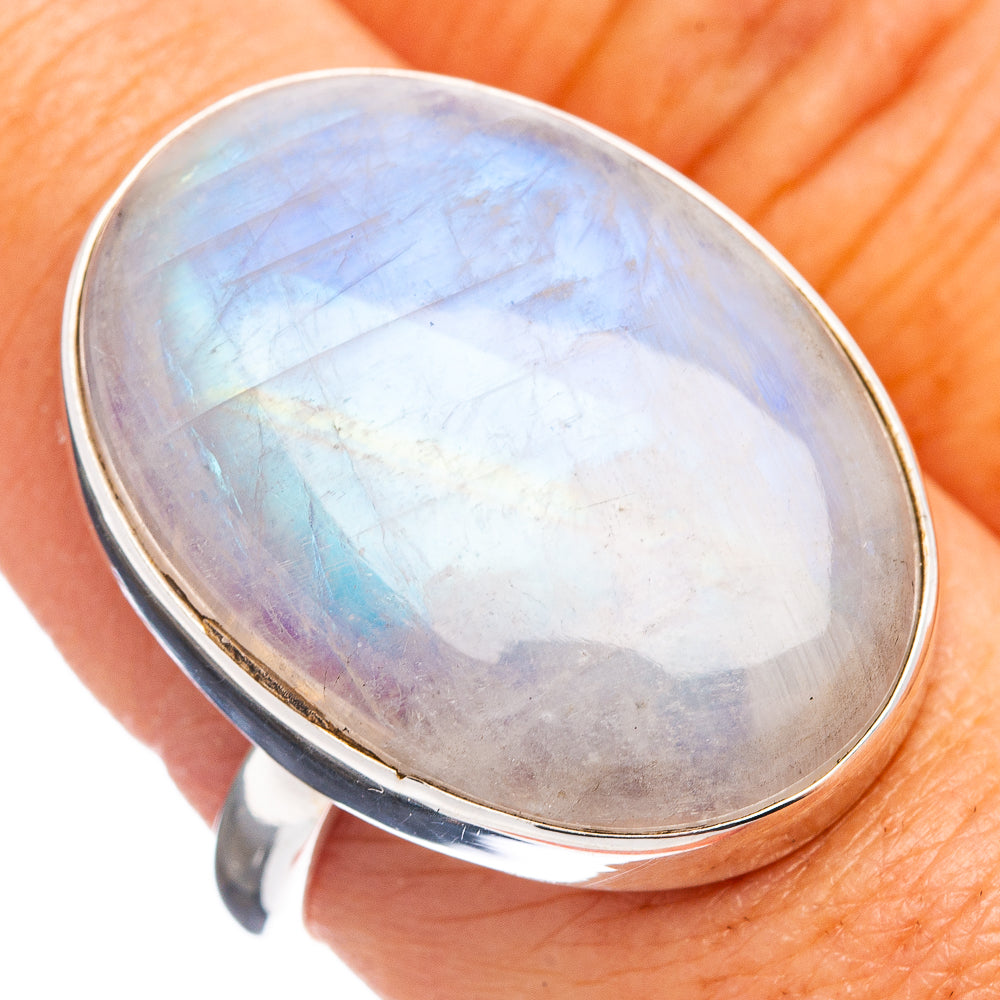 Premium Rainbow Moonstone Ring Size 9 (.925 Sterling Silver)
