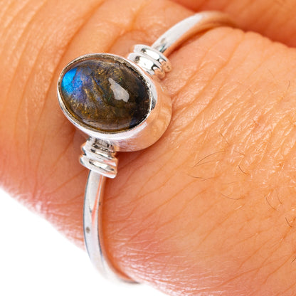 Labradorite Dainty Ring Size 8.25 (925 Sterling Silver) R145376