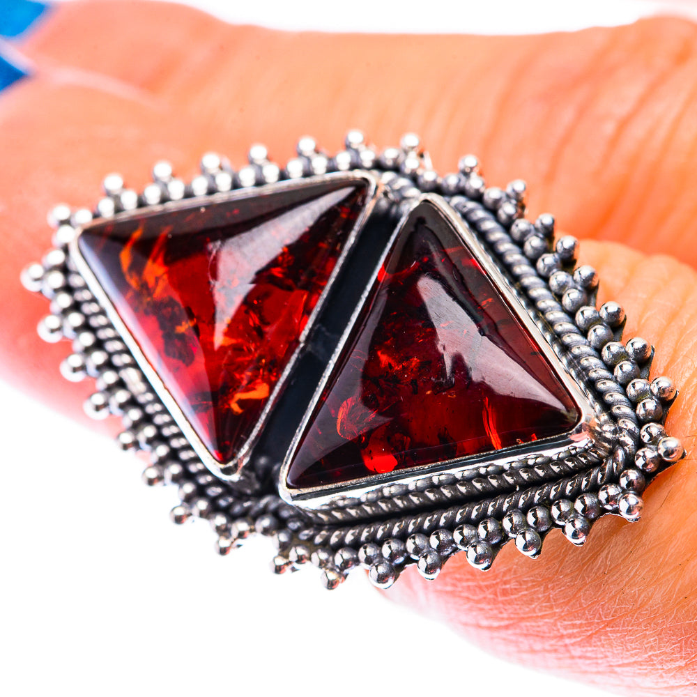 Large Baltic Amber Ring Size 6.5 (925 Sterling Silver) RING140230