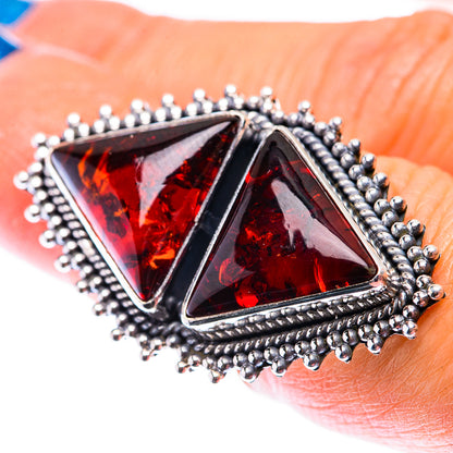 Large Baltic Amber Ring Size 6.5 (925 Sterling Silver) RING140230