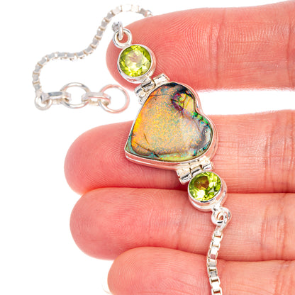 Rare Sterling Opal, Peridot Bracelets 8 1/4 To 8 3/4" (925 Sterling Silver) B90317