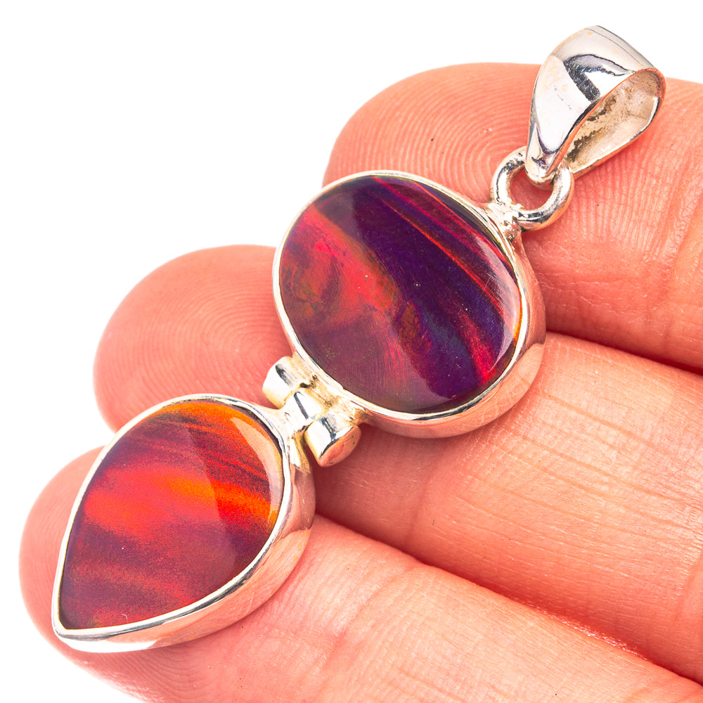 Aura Opal Pendant 1 3/4" (925 Sterling Silver) P38858