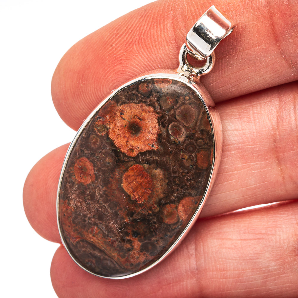 Poppy Jasper Pendant 1 3/4" (.925 Sterling Silver)