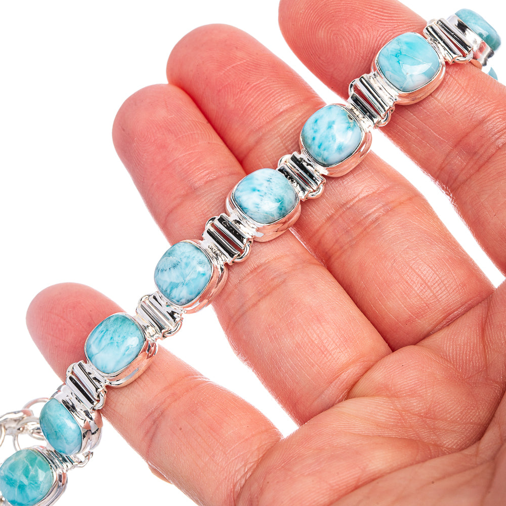Larimar Bracelets 6 1/2 To 8 1/8" (925 Sterling Silver) B90326