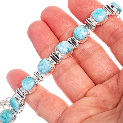 Larimar Bracelets 6 1/2 To 8 1/8" (925 Sterling Silver) B90326