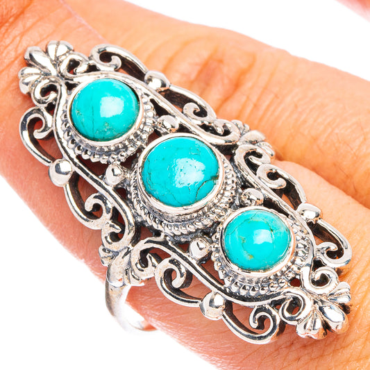 Large Sleeping Beauty Turquoise 925 Sterling Silver Ring Size 9.5 (925 Sterling Silver) R6407