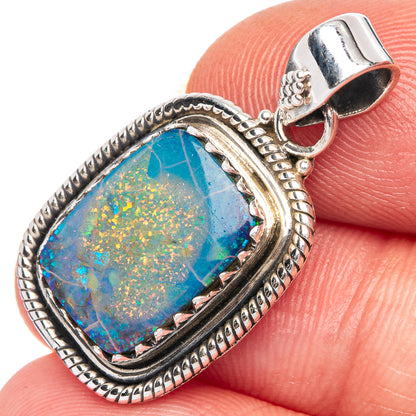 Rare Sterling Opal Pendant 1 1/4" (925 Sterling Silver) P39962