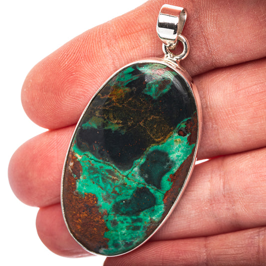 Cuprite Chrysocolla Pendant 2 1/8" (.925 Sterling Silver)