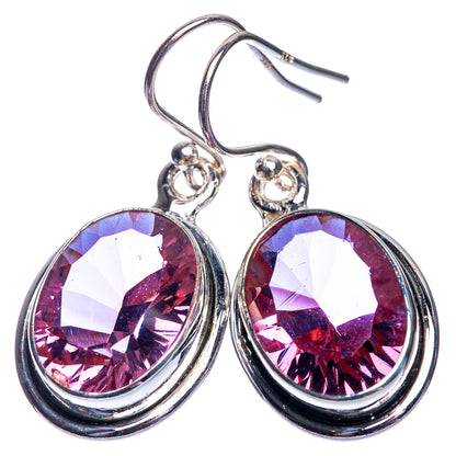 Color Change Alexandrite (Lab.) Earrings 1 3/8" (925 Sterling Silver) E432706