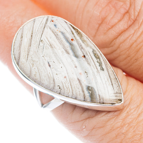 Premium Mexican Lattice Agate Ring Size 7.25 (.925 Sterling Silver)